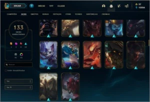 Conta DIAMANTE 4 Nas duas filas, 133 skins e 145 champs - League of Legends LOL