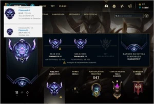 Conta DIAMANTE 4 Nas duas filas, 133 skins e 145 champs - League of Legends LOL