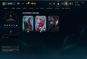 Esmeralda 4 com 31 Champs e 3 Skins - League of Legends LOL