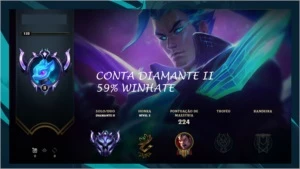 Conta Diamante 2 60% winhate - League of Legends LOL