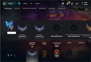 Conta prata 2 com 133 Champs e 211 Skins + 5 Vitoriosas - League of Legends LOL