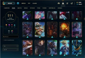 Conta prata 2 com 133 Champs e 211 Skins + 5 Vitoriosas - League of Legends LOL