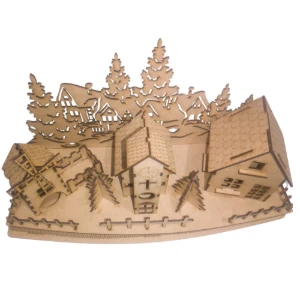 Kit 03 Casinha com cerca e base MDF, vila natalinha,... - Artesanato e Personalizados
