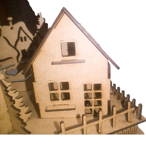 Kit 03 Casinha com cerca e base MDF, vila natalinha,... - Artesanato e Personalizados