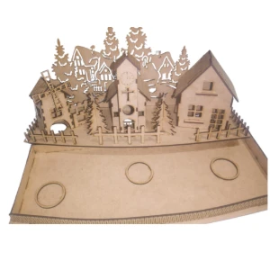 Kit 03 Casinha com cerca e base MDF, vila natalinha,... - Artesanato e Personalizados