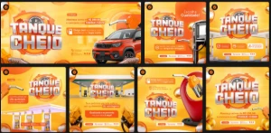 Arte Posto de Combustível PSD (Design Editável/Premium)