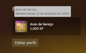 Conta steam 20 anos (mes que vem 21 anos)