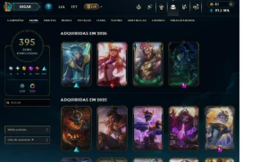 Conta LOL, 395 Skins, Todos Champs, Platina 3 - League of Legends