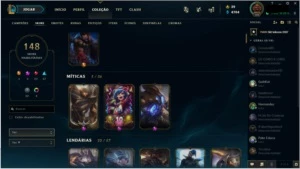 Conta PLAT4 com 86 champs e 148 skin - League of Legends LOL
