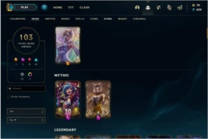Vendo conta Plat 2 / 103 skins c/ Ahri Prestigio - League of Legends LOL