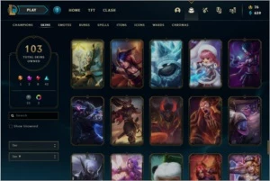 Vendo conta Plat 2 / 103 skins c/ Ahri Prestigio - League of Legends LOL