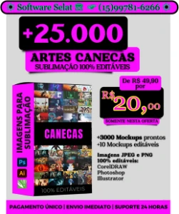 Master Pack +25.000 Artes Para Canecas (Sublimação) +3.000