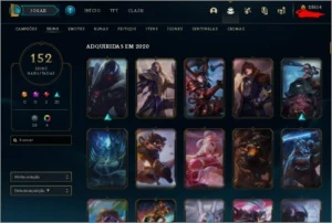 Conta lol Platina 1 154 SKINS COM 30K DE RP BARATA - League of Legends