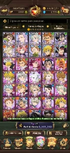 Conta The Seven Deadly Sins - Grand Cross end game 8,5kk CC