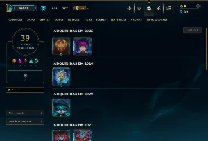 Prata 4 com 40 Champs e 3 Skins - League of Legends LOL
