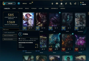 Conta bronze 1 com TODOS os champs e 240 Skins ( MAIN TOP ) - League of Legends LOL