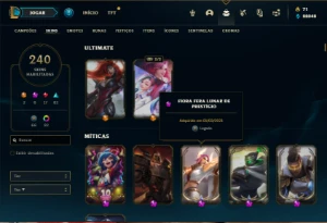 Conta bronze 1 com TODOS os champs e 240 Skins ( MAIN TOP ) - League of Legends LOL