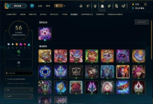 Unranked com 40 Champs e 22 Skins - League of Legends LOL