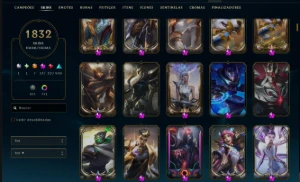 Conta rara com 1800+ skins - League of Legends LOL