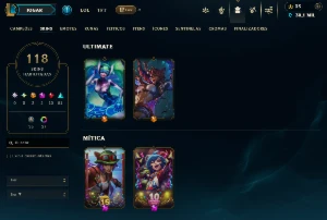 118 Skins Full Acesso Hand Level - League of Legends LOL