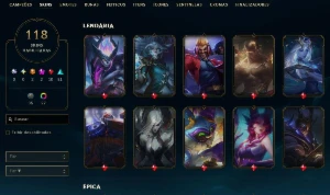 118 Skins Full Acesso Hand Level - League of Legends LOL
