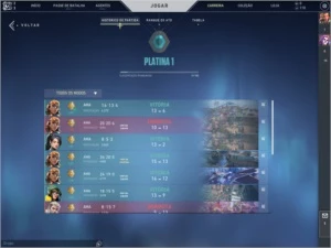Conta PLATINA VALORANT, sem skins, apenas ELO