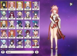 Tighnari + Yae Miko + Kokomi + Jean + arma 5*  AR42 - Genshin Impact