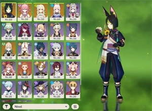 Tighnari + Yae Miko + Kokomi + Jean + arma 5*  AR42 - Genshin Impact