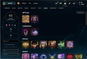 Bronze 4 com 105 Champs e 40 Skins - League of Legends LOL