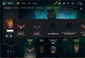 Bronze 4 com 105 Champs e 40 Skins - League of Legends LOL
