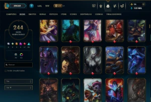 Prata 4 com TODOS os Champs e 244 Skins +3 Prestigios - League of Legends LOL