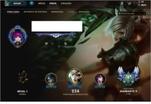 Conta diamante 5 101 campeoes 137 skins - League of Legends LOL
