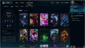 Conta LoL lvl 52 231 Skins Tier ouro criada na Season 1 - League of Legends