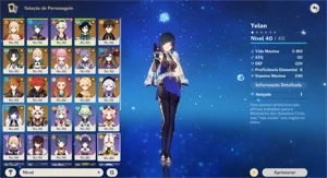 AR 58 YAE+YELAN+ITTO C1 (29 T5 COM CONSTELAÇÕES!) KEQC4 XIAO - Genshin Impact