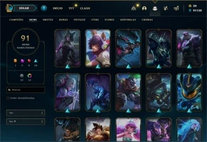 CONTA DE LOL SKIN MITICA DARIUS NOVA TEMIVEL, COM 91 SKINS.. - League of Legends