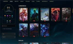 CONTA DE LOL SKIN MITICA DARIUS NOVA TEMIVEL, COM 91 SKINS.. - League of Legends