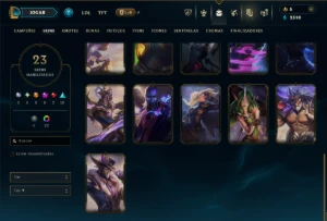Esmeralda 4 com 60 Champs e 23 Skins +5 Vitoriosas - League of Legends LOL