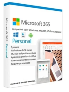 Microsoft Office Personal  1 ano 1 Usuário  até5 dispositivo