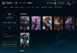 Conta Unranked com 85 campeões e 42 Skins ( MID / TOP / JG) - League of Legends LOL