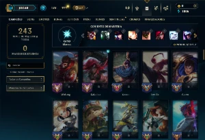 Conta Unranked com 85 campeões e 42 Skins ( MID / TOP / JG)