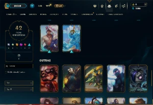 Conta Unranked com 85 campeões e 42 Skins ( MID / TOP / JG) - League of Legends LOL