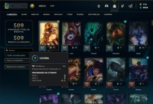 Platina 3 com TODOS os champs e 123 Skins ( MAIN SUP ) - League of Legends LOL