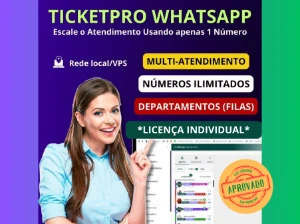 Ticket PRO - Com Multi-Atendimentos e Multi-Departamentos - Serviços Digitais