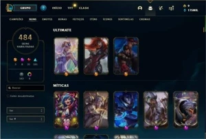 Conta mestre com muita skin - League of Legends LOL