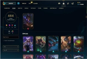 Conta mestre com muita skin - League of Legends LOL