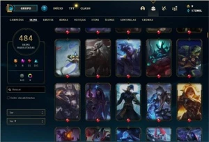 Conta mestre com muita skin - League of Legends LOL
