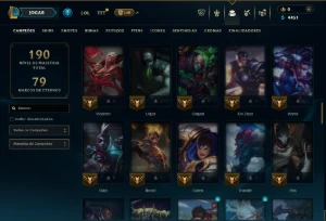 Platina 4 com 90 Champs e 32 Skins - League of Legends LOL
