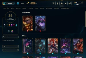 Platina 4 com 90 Champs e 32 Skins - League of Legends LOL