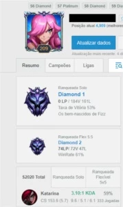 Conta DIAMANTE 1 LOL - League of Legends