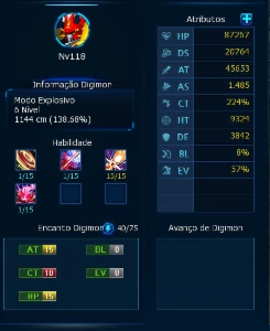 DMO Conta digimon Gallantmon (Crimson Mode) LADMO Omega - Digimon Masters Online